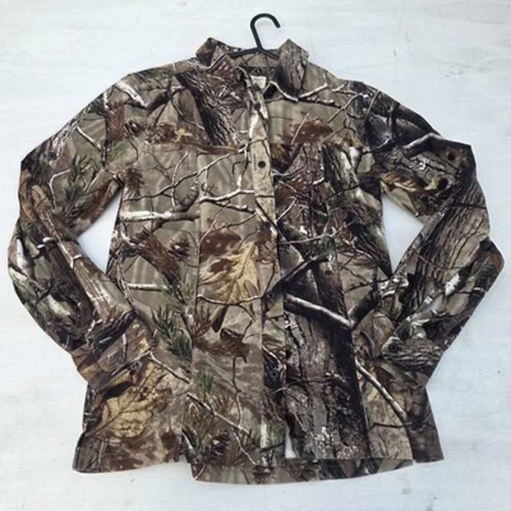 Gander Mountain Womens Small Realtree AP Camo Button Front Shirt Jacket Hunting